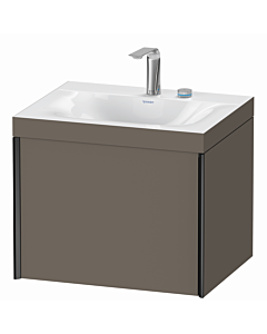 Duravit Meuble sous-vasque XViu XV4609EB290C 60x48cm, 2000 , 2 trous pour robinetterie, noir mat, Rahmen C, flanelle gris soie mat