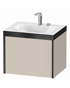 Duravit XViu Waschtisch-Unterschrank XV4609EB291P 60x48cm, 1 Auszug, 2 Hahnlöcher, schwarz matt, Rahmen P, taupe matt
