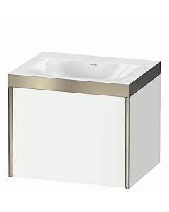 Duravit XViu Waschtisch-Unterschrank XV4609NB118P 60x48cm, 1 Auszug, ohne Hahnloch, champagner matt, Rahmen P, weiß matt