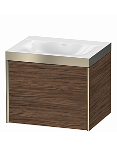 Duravit Meuble sous-vasque XViu XV4609NB121P 60x48cm, 2000 , sans trou pour robinet, champagne mat, Rahmen P, noyer foncé