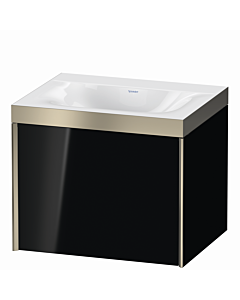 Duravit XViu vanity unit XV4609NB140P 60x48cm, 2000 pull-out, without tap hole, matt champagne, Rahmen P, high-gloss black
