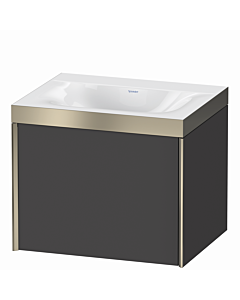 Duravit XViu vanity unit XV4609NB149P 60x48cm, 2000 pull-out, without tap hole, matt champagne, Rahmen P, matt graphite