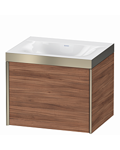 Duravit Meuble sous-vasque XViu XV4609NB179P 60x48cm, 2000 , sans trou pour robinet, champagne mat, Rahmen P, noyer naturel