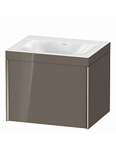 Duravit Meuble sous-vasque XViu XV4609NB189C 60x48cm, 2000 , sans trou pour robinet, champagne mat, Rahmen C, gris flanelle brillant