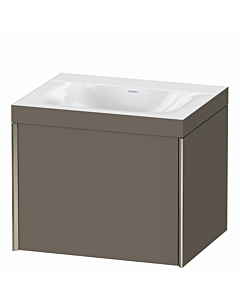 Duravit XViu Waschtisch-Unterschrank XV4609NB190C 60x48cm, 1 Auszug, ohne Hahnloch, champagner matt, Rahmen C, flannel grey seidenmatt