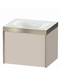 Duravit XViu vanity unit XV4609NB191P 60x48cm, 2000 pull-out, without tap hole, matt champagne, Rahmen P, matt taupe