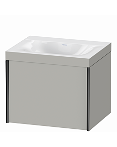Duravit XViu vanity unit XV4609NB207C 60x48cm, 2000 pull-out, without tap hole, matt black, Rahmen C, matt concrete gray