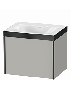 Duravit XViu meuble sous-vasque XV4609NB207P 60x48cm, 2000 , sans trou pour robinet, noir mat, Rahmen P, gris béton mat