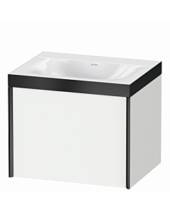 Duravit XViu vanity unit XV4609NB218P 60x48cm, 2000 pull-out, without tap hole, matt black, Rahmen P, matt white