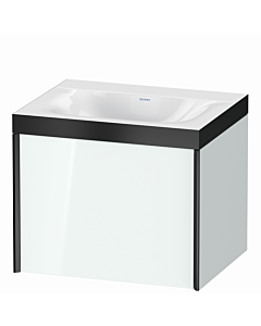 Duravit XViu Waschtisch-Unterschrank XV4609NB285P 60x48cm, 1 Auszug, ohne Hahnloch, schwarz matt, Rahmen P, weiß hochglanz