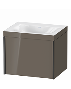 Duravit XViu vanity unit XV4609NB289C 60x48cm, 2000 pull-out, without tap hole, matt black, Rahmen C, flannel gray high gloss
