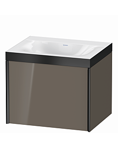 Duravit Meuble sous-vasque XViu XV4609NB289P 60x48cm, 2000 , sans trou pour robinet, noir mat, Rahmen P, gris flanelle brillant