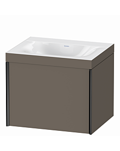 Duravit Meuble sous-vasque XViu XV4609NB290C 60x48cm, 2000 , sans trou pour robinet, noir mat, Rahmen C, flanelle gris soie mat