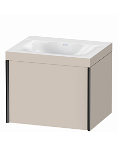Duravit XViu Waschtisch-Unterschrank XV4609NB291C 60x48cm, 1 Auszug, ohne Hahnloch, schwarz matt, Rahmen C, taupe matt