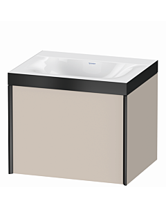 Duravit XViu Waschtisch-Unterschrank XV4609NB291P 60x48cm, 1 Auszug, ohne Hahnloch, schwarz matt, Rahmen P, taupe matt