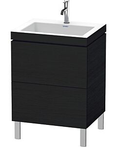 Duravit L-Cube vanity unit LC6936O1616 60 x48 cm, 2000 tap hole, black oak, 2 pull-outs, floor-standing