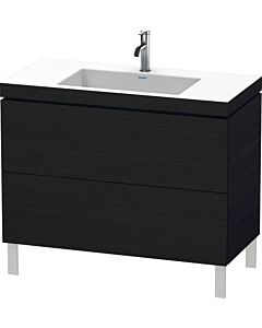 Duravit L-Cube vanity unit LC6938O1616 100 x 48 cm, 2000 tap hole, black oak, 2 pull-outs, floor-standing