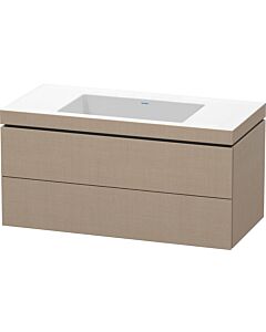 Duravit L-Cube vanity unit LC6928N7575 100 x 48 cm, without tap hole, linen, 2 drawers