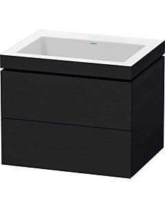 L-Cube Duravit vasque LC6926N1616 60 x 48 cm, sans trou pour robinet, chêne noir, 2 tiroirs