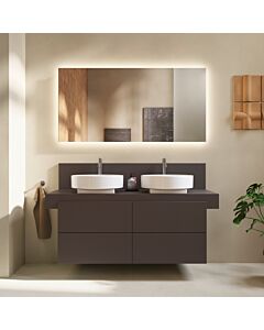Console Duravit BA90610IGIG0000 140 x 55 x 37 cm, 2 découpes, vasque des deux côtés, brun ardoise mat