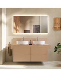 Console de BA90610IHIH0000 Duravit x 55 x 37 cm, 2 découpes, vasque des deux côtés, Terraccino mat