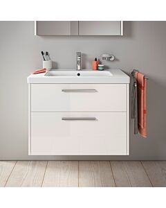 Duravit D-Code meuble sous-vasque DC4672010220000 , poignée chromée, Weiß Hochglanz , suspendu, tiroirs 2, 784x555x460 mm