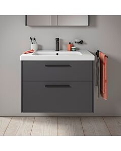Duravit D-Code meuble sous-vasque DC46720BD490000 , poignée noir diamant, Graphit Matt , suspendu, tiroirs 2, 784x555x460 mm