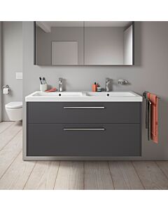 Duravit D-Code meuble sous-vasque double DC4674010490000 , poignée chromée, Graphit Matt , suspendu, tiroirs 2, 1184x555x460 mm