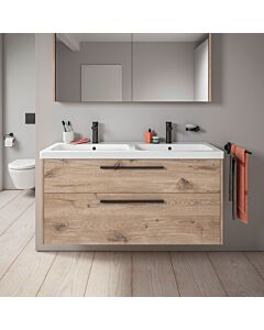 Duravit D-Code Double vanity unit DC46740BD550000 , handle diamond black, oak marble, wall-mounted, drawers 2, 1184x555x460 mm