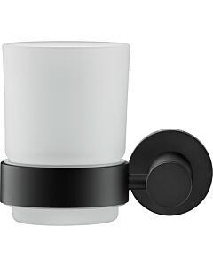 Duravit D-Code Zahnputzbecher Glashalter 0099194600 Glas links, Schwarz Matt, Ø69 mm, Wandhängend