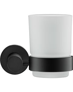 Duravit D-Code Zahnputzbecher porte-verre 0099204600 verre droit, noir mat, Ø69 mm, suspendu au mur