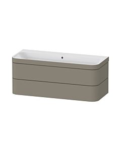 Duravit Happy D.2 Plus vanity HP4639N92920000 117.5x49cm, 2 drawers, without tap hole, stone gray satin finish
