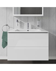 Duravit ME by Starck Waschtisch mit L-Cube Waschtischunterschrank 80 cm, weiß hochglanz