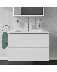 Duravit ME by Starck Waschtisch mit L-Cube Waschtischunterschrank 80 cm, weiß hochglanz