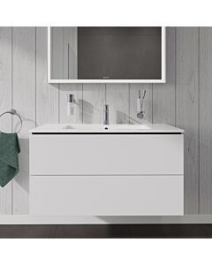 Duravit ME by Starck Waschtisch mit L-Cube Waschtischunterschrank 100 cm, weiß matt