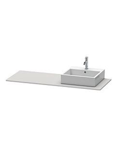 Duravit XSquare Konsole XS060GR3939 140x55cm, mit 1 Ausschnitt, rechts, Nordic weiß seidenmatt