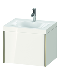 Duravit XViu Waschtisch-Unterschrank XV4609OB122C 60x48cm, 1 Auszug, 1 Hahnloch, champagner matt, Rahmen C, weiß hochglanz
