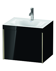 Duravit XViu vanity unit XV4609OB140C 60x48cm, 2000 pull-out, 2000 tap hole, matt champagne, Rahmen C, high-gloss black