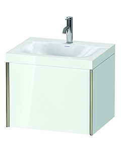 Duravit XViu Waschtisch-Unterschrank XV4609OB185C 60x48cm, 1 Auszug, 1 Hahnloch, champagner matt, Rahmen C, weiß hochglanz