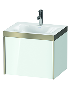 Duravit XViu Waschtisch-Unterschrank XV4609OB185P 60x48cm, 1 Auszug, 1 Hahnloch, champagner matt, Rahmen P, weiß hochglanz