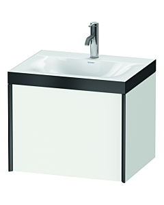 Duravit XViu Waschtisch-Unterschrank XV4609OB218P 60x48cm, 1 Auszug, 1 Hahnloch, schwarz matt, Rahmen P, weiß matt