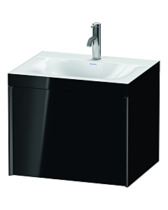 Duravit XViu vanity unit XV4609OB240C 60x48cm, 2000 pull-out, 2000 tap hole, matt black, Rahmen C, high-gloss black