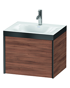 Duravit meuble XViu XV4609OB279P 60x48cm, 2000 gigogne, 2000 trou de coulée, noir mat, Rahmen P, noyer naturel