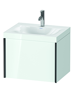 Duravit Meuble sous-vasque XViu XV4609OB285C 60x48cm, coulissant 2000 2000 , noir mat, Rahmen C, blanc brillant