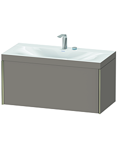 Duravit Meuble sous-vasque XViu XV4611EB143C 100x48cm, 2000 , 2 trous pour robinetterie, champagne mat, Rahmen C, basalte mat