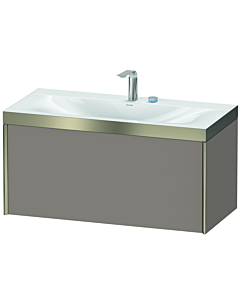 Duravit Meuble sous-vasque XViu XV4611EB143P 100x48cm, 2000 , 2 trous pour robinetterie, champagne mat, Rahmen P, basalte mat
