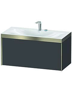 Duravit XViu Waschtisch-Unterschrank XV4611EB149P 100x48cm, 1 Auszug, 2 Hahnlöcher, champagner matt, Rahmen P, graphit matt