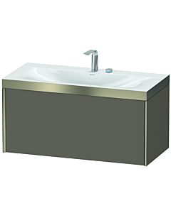 Duravit XViu Waschtisch-Unterschrank XV4611EB190P 100x48cm, 1 Auszug, 2 Hahnlöcher, champagner matt, Rahmen P, flannel grey seidenmatt
