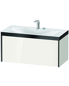 Duravit Meuble sous-vasque XViu XV4611EB222P 100x48cm, 2000 , 2 trous pour robinetterie, noir mat, Rahmen P, blanc brillant