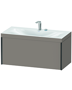 Duravit XViu Waschtisch-Unterschrank XV4611EB243C 100x48cm, 1 Auszug, 2 Hahnlöcher, schwarz matt, Rahmen C, basalt matt